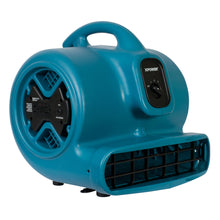 XPOWER X-600A 1/3 HP 2400 CFM 3 Speed Air Mover, Carpet Dryer, Floor Fan, Blower with Built-in GFCI Power Outlets - Blue