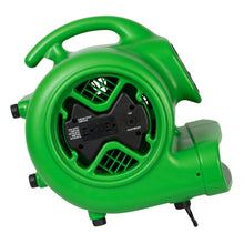 XPOWER X-600A 1/3 HP 2400 CFM 3 Speed Air Mover, Carpet Dryer, Floor Fan, Blower with Built-in GFCI Power Outlets - Green