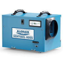 ALORAIR SENTINEL HD55-BLUE COMMERCIAL DEHUMIDIFIER 113 PINT, WITH DRAIN HOSE FOR CRAWL SPACES, BASEMENTS, INDUSTRY WATER DAMAGE UNIT, COMPACT, PORTABLE, AUTO DEFROST, MEMORY STARTING