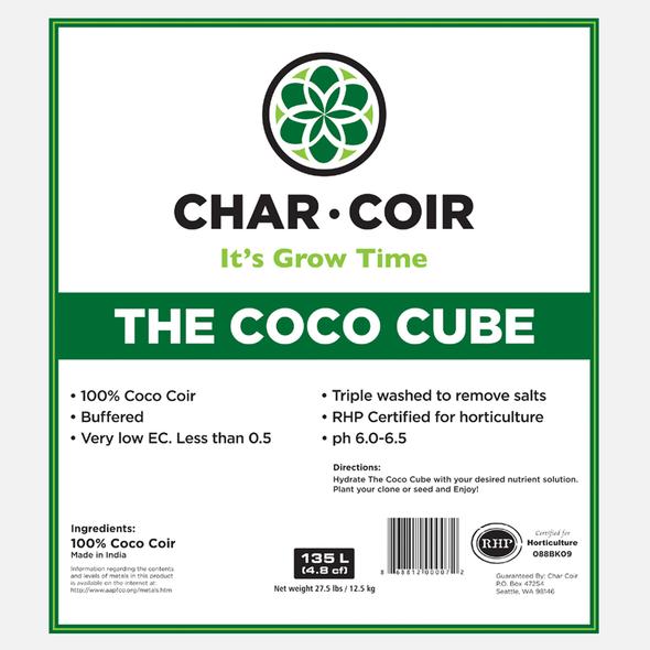 Char Coir The Coco Cube 100% RHP Certified Coco Coir (Minimum Order of 1/2 Pallet - 1152 Units)
