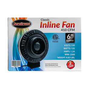 DuraBreeze Classic 6'' Inline Fan 410 CFM