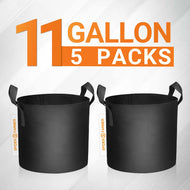 Spider Farmer 5-pack 11 gallon grow bags Heavy Duty 300G Thickened Nonwoven Plant Fabric Pots with Handles - Your Grow Depot