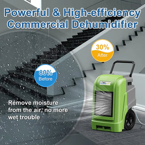 ALORAIR STORM ULTRA WIFI COMMERCIAL DEHUMIDIFIER WITH PUMP DRAIN HOSE, 190 PINTS SMART WI-FI LARGE CAPACITY INDUSTRIAL DEHUMIDIFIER FOR BASEMENTS, GARAGES & JOB SITES, 5 YEARS WARRANTY