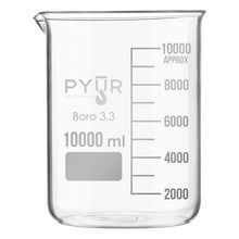 Pyur Scientific Glass Beaker Low Form with Spout and Graduations