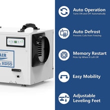 ALORAIR SENTINEL HD55-WHITE BASEMENT/CRAWL SPACE DEHUMIDIFIERS REMOVAL 120 PPD (SATURATION), 55 PINT COMMERCIAL DEHUMIDIFIER, CETL LISTED, 5 YEARS WARRANTY, AUTO DEFROSTING, OPTIONAL REMOTE MONITORING