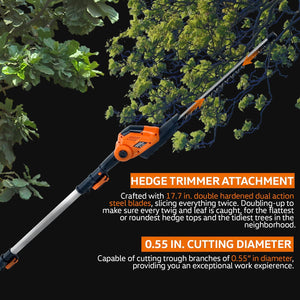 SuperHandy 2-in-1 Electric Pole Saw & Hedge Trimmer 20V