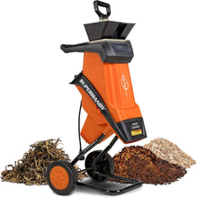 SuperHandy Wood Chipper/Leaf Mulcher, Corded Electric, 1.5" (39mm) Max Diameter, 17:1 Reduction, 15A 1800W 120VAC Dual Edge Blades, for Brush, Sticks, Dry Debris