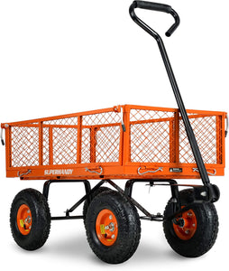 SuperHandy Utility Wagon / Yard Cart, w/ All Terrain Tires, Folding Side Panels, 400 lbs Capacity, for Outdoor, Garden, Beach, Construction, Wood Hauling