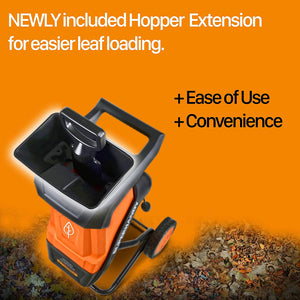 SuperHandy Wood Chipper/Leaf Mulcher, Corded Electric, 1.5" (39mm) Max Diameter, 17:1 Reduction, 15A 1800W 120VAC Dual Edge Blades, for Brush, Sticks, Dry Debris