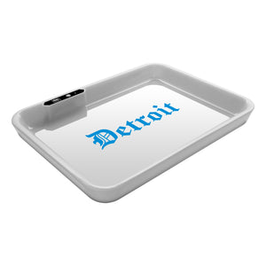 Dope Trays x Detroit White - background Blue logo
