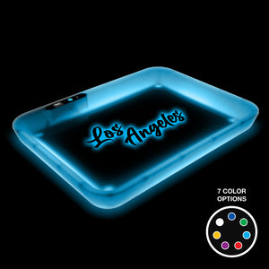 Dope Trays x Los Angeles - white background blue logo