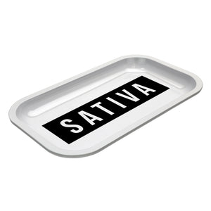 Med Dope Trays x Sativa – White background Black logo