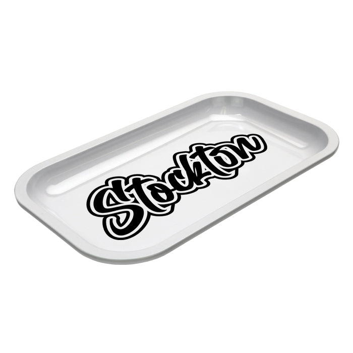 Med Dope Trays x Stockton – White background Black Logo