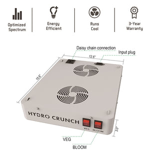 Hydro Crunch 600-Watt Equivalent Veg/Bloom Full Spectrum LED Plant Grow Light Fixture