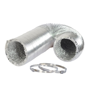 Hydro Crunch Non-Insulated Flexible Aluminum Ducting with Duct Clamps