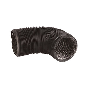 Hydro Crunch Non-Insulated Black Lightproof Flexible Aluminum Ducting with Duct Clamps
