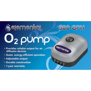 Elemental Solutions O2 Air Pump 380 GPH 120V