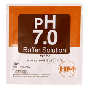 HM Digital pH 7.0 buffer solution - 20 packets of 20 ml