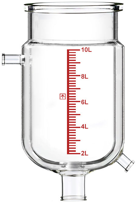 Across International Single-Jacketed 10L Reactor Vessel For Ai R10 Glass Reactors