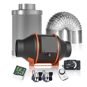 Spider Farmer Grow Kits-4 Inch Inline Fan Air Carbon Filter 33 Feet Ducting Ventilation Combo
