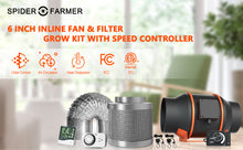 Spider Farmer Grow Kits-6 Inch Inline Fan Air Carbon Filter 33 Feet Ducting Ventilation Combo