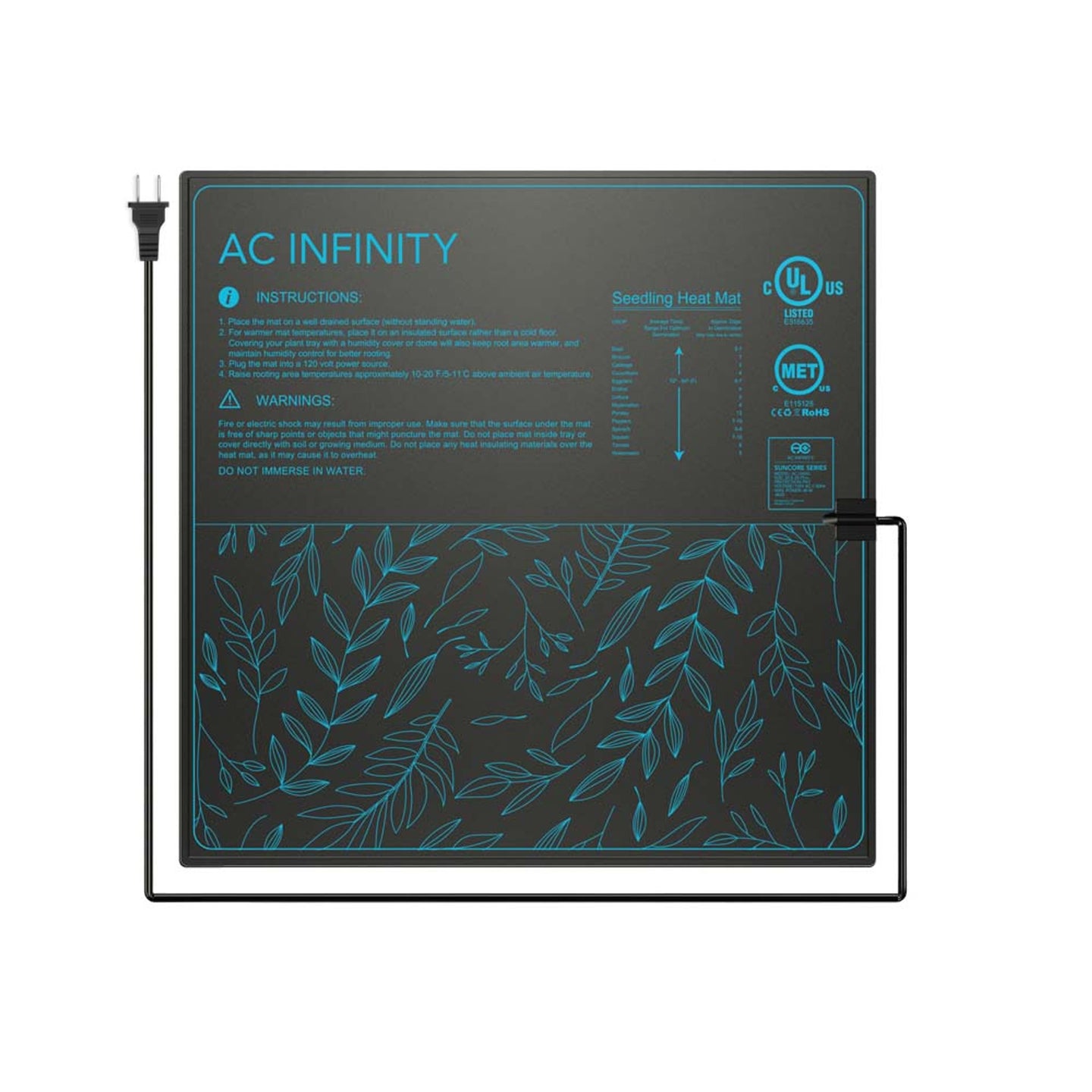 AC Infinity SUNCORE A5, Seedling Heat Mat, IP-67 Waterproof, 20