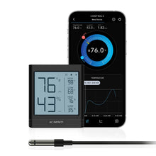 AC Infinity CLOUDCOM B1, Smart Thermo-Hygrometer with Data App, 12 ft. Sensor Probe
