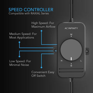 AC Infinity RAXIAL S8, Inline Booster Duct Fan with Speed Controller, 8-Inch