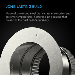 AC Infinity Ducting Collar, 6-Inch Galvanized Steel