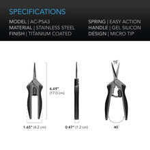 AC Infinity Stainless Steel Pruning Shear, Ergonomic Lightweight, 6.6" Straight Blades