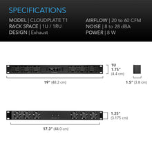 AC Infinity CLOUDPLATE T1, Quiet Rack Cooling Fan System 1U, Exhaust