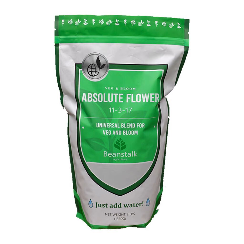 Bean Stalk Absolute Flower controlled release fertilizer for flower - 3 lb pouch - Case of 10