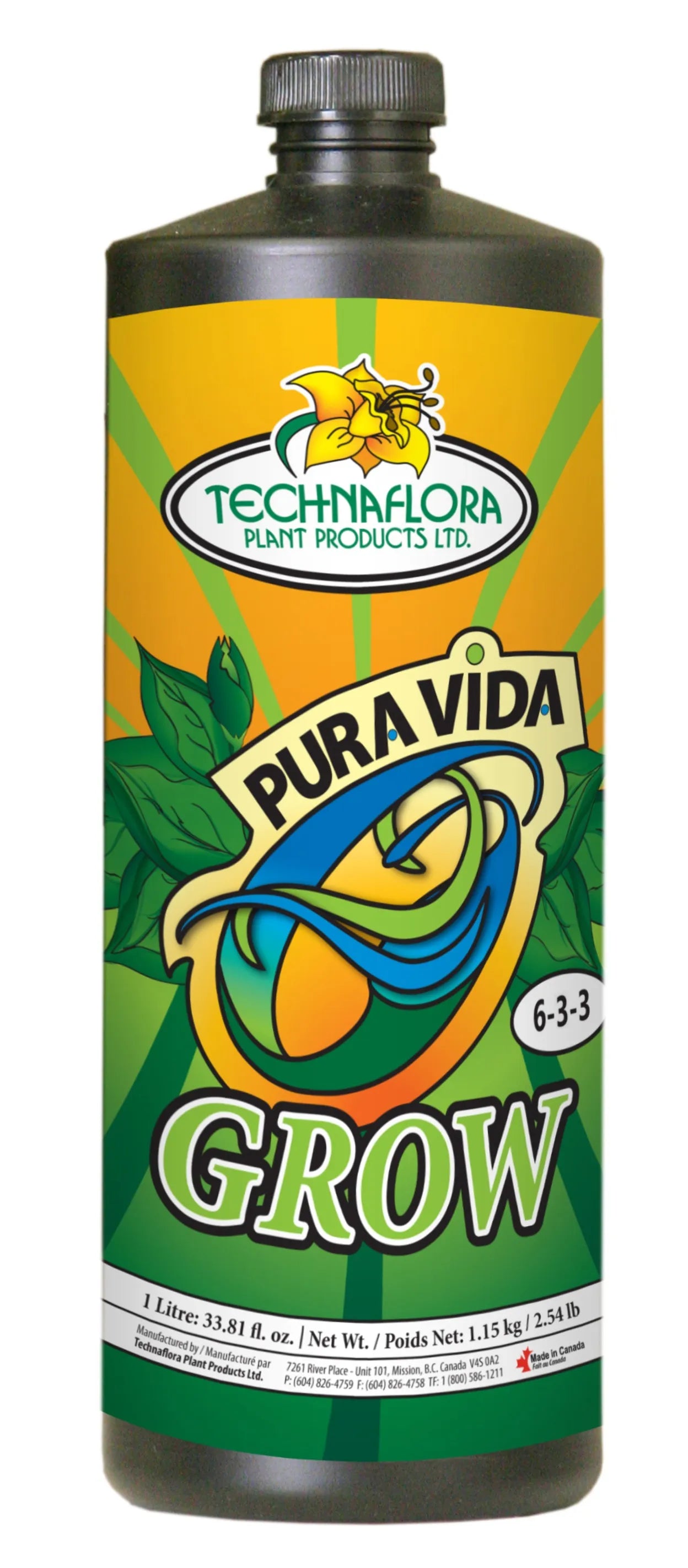 Techniflora Pura Vida Grow 6 - 4 - 3 1L