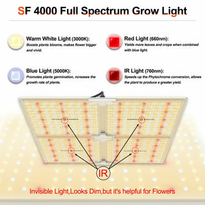 Spider Farmer SF4000 450W LED Grow Light With Dimmer Knob