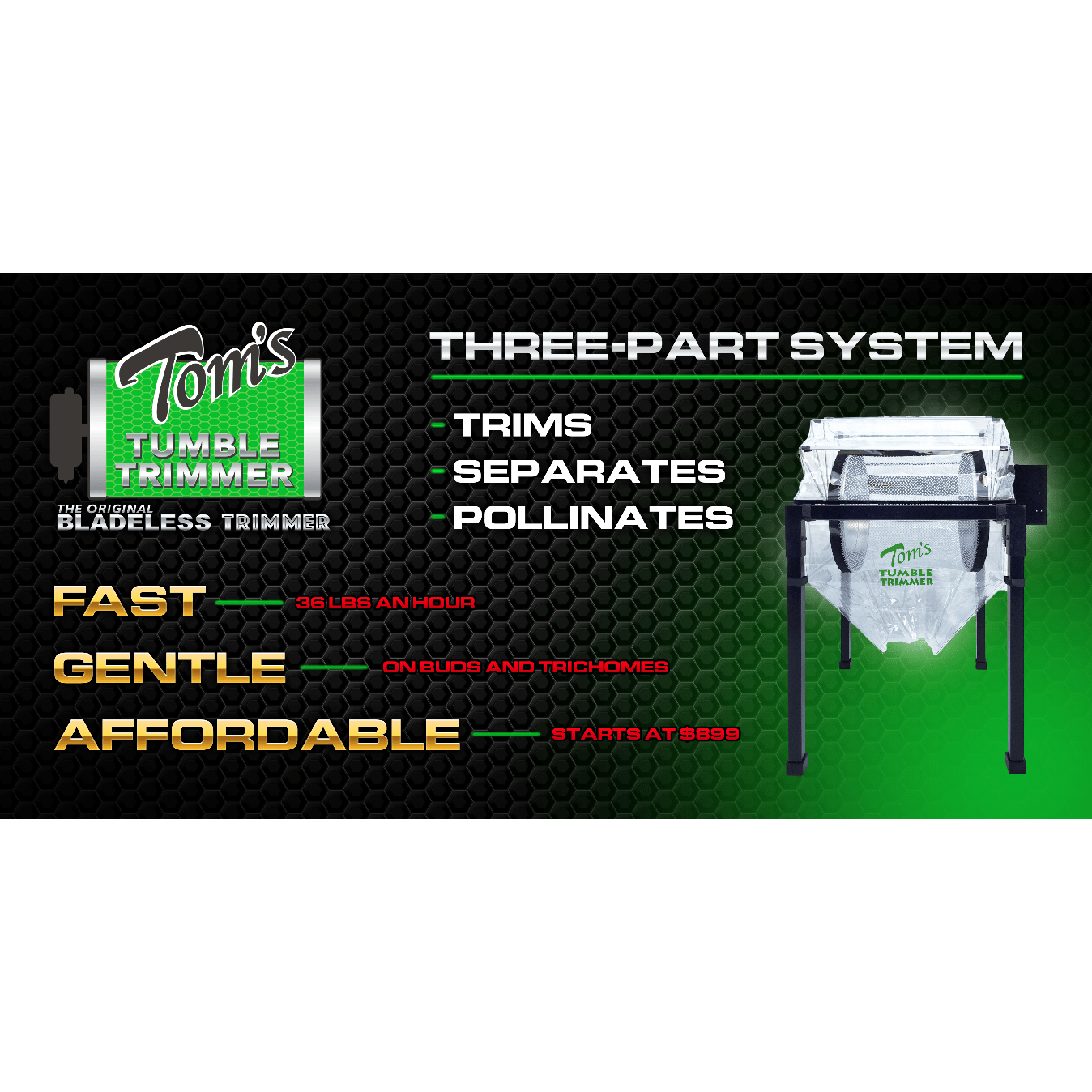 Tom's Tumbler™ TTT 1900 Dry Trimmer, Separator, and Pollen Extraction ...