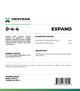 Ventana Plant Science - Expand 0-4-4 (Flower Booster)