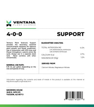 Ventana Plant Science - Support 4-0-0 (Cal-Mag + Secondary Macros)