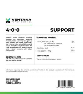 Ventana Plant Science - Support 4-0-0 (Cal-Mag + Secondary Macros)